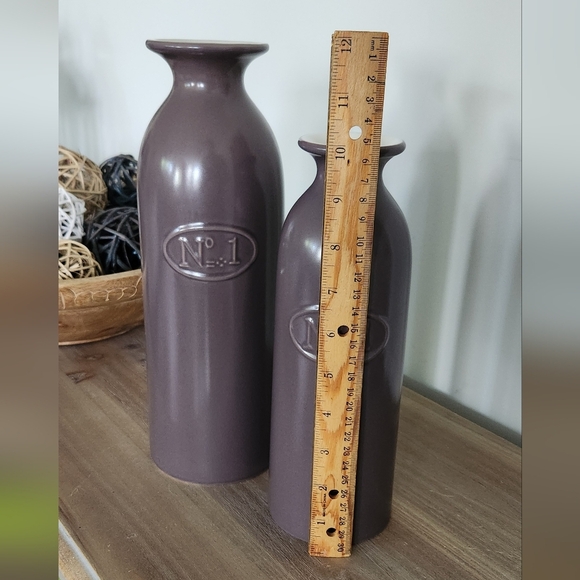 🌸 Elegant Lavender Ceramic Vase Set – Heavy Weight, Excellent Condition - Picture 10 of 16